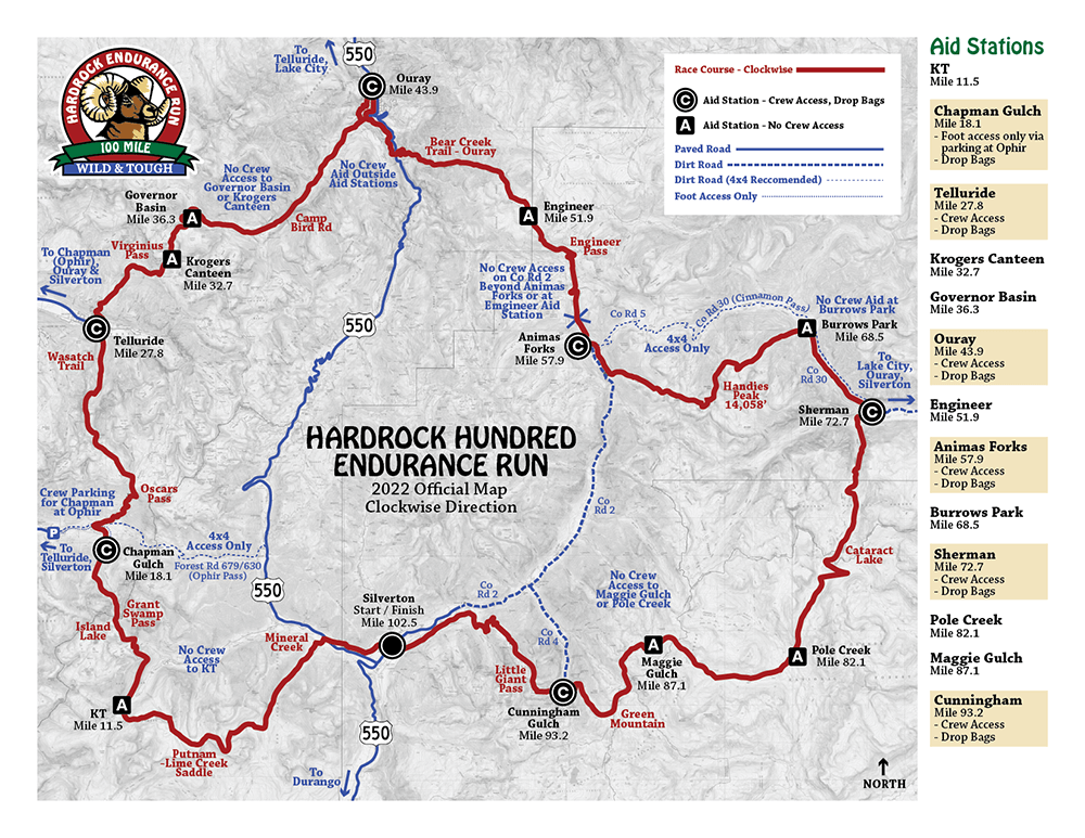 Hardrock Map Clockwise